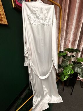 Victoria's Secret White Satin "Bride" Robe